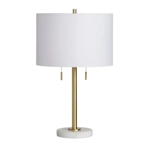 [181300-TT] Brielle Brass & Marble Table Lamp 28in
