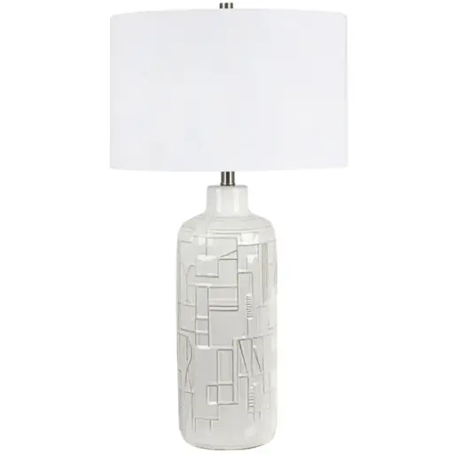 [181304-TT] Warwick Geometric Pattern Ceramic Table Lamp 31in