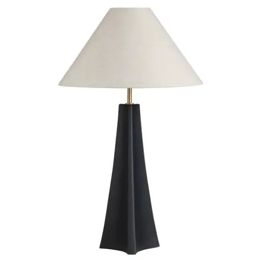 [181305-TT] Russell Black Ceramic Table Lamp 32.5in