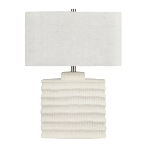 [181306-TT] Fairfax Beige Carved Table Lamp 25in