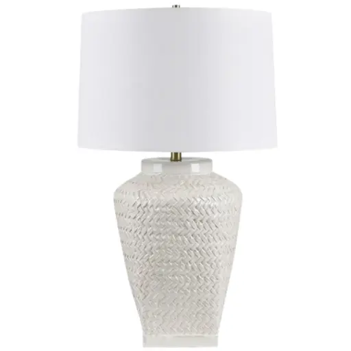 [181309-TT] Marchand Ceramic Wicker Patterned Table Lamp 31in
