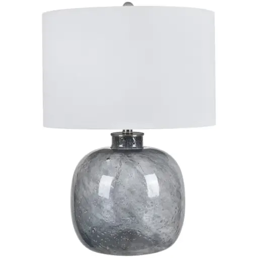 [181313-TT] Ellis Smokey Grey Blown Glass Table Lamp 25.5in