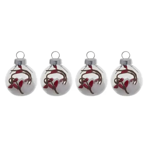 [181357-TT] Glass Berry Table Place Card Holders 4pc