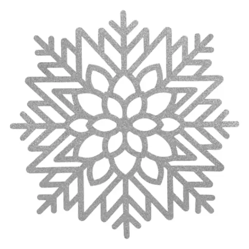 [181371-TT] Glitter Snowflake Placemat Silver 17in
