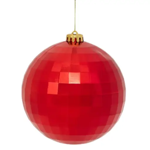 [181396-TT] Mirrored Decorative Ornament Red 6in