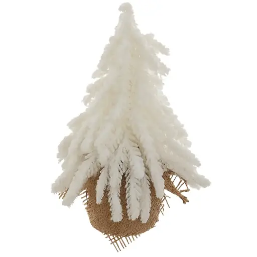[181398-TT] Pine Tree with Jute Base White 8in