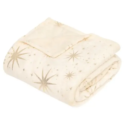[181403-TT] Golden Star Throw Ivory 51x71in 
