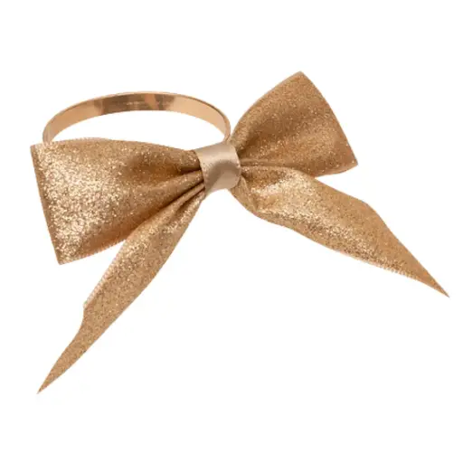 [181410-TT] Bow Napkin Rings Gold 2pc