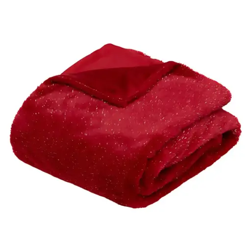 [181414-TT] Fur Throw Red 51x71in