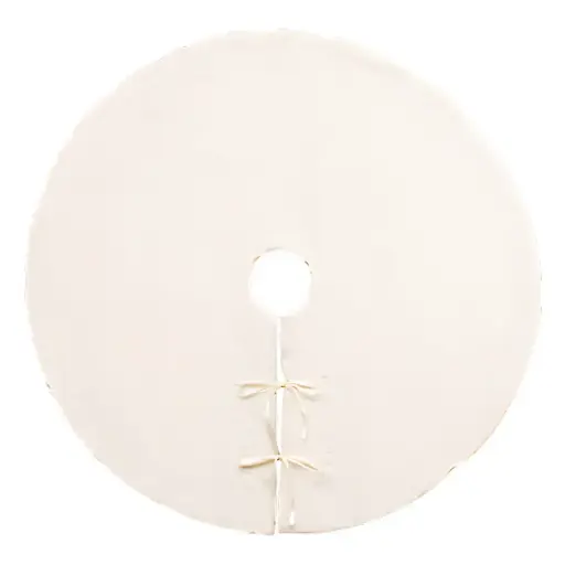 [181415-TT] Fur Christmas Tree Skirt White 3ft