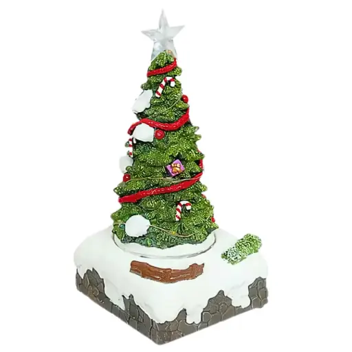 [181416-TT] Musical LED Christmas Tree Village with 13 Multicolor Lights & Motion