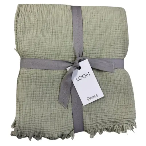 [181568-TT] Loom Throw Sage 50x70in