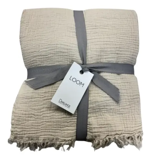 [181569-TT] Loom Throw Natural 50x70in