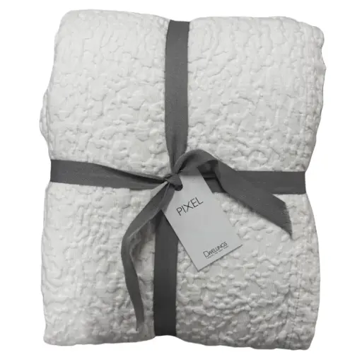 [181573-TT] Pixel Coverlet Set White King 3pc