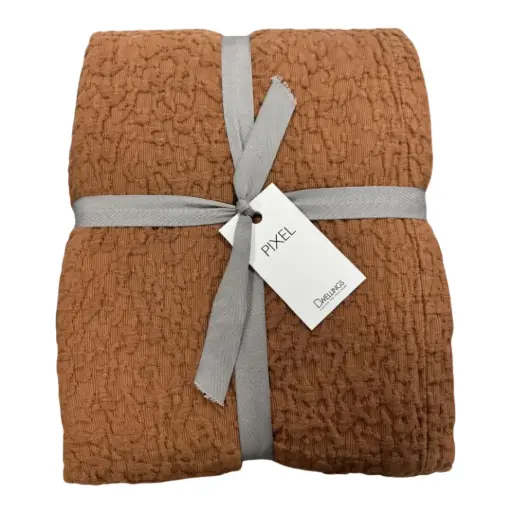 [181577-TT] Pixel Coverlet Set Mocha King 3pc
