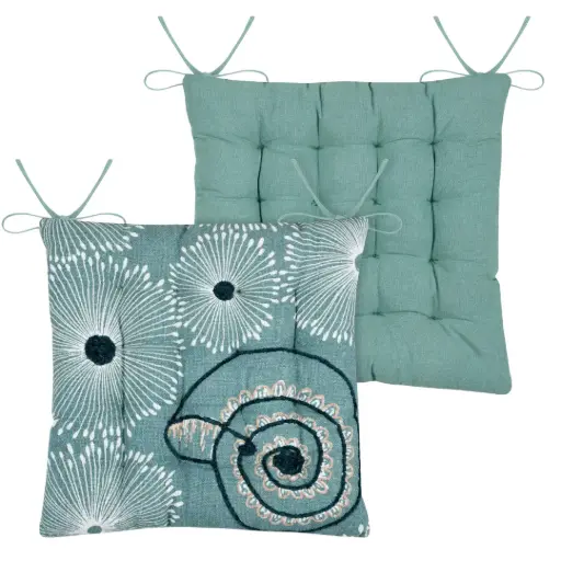 [181660-TT] Barbados Outdoor Chair Pad Aqua 15x15in