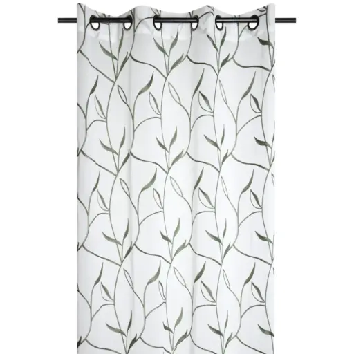 [182230-TT] Acanthe Sheer Embroidered Panel Green 102in