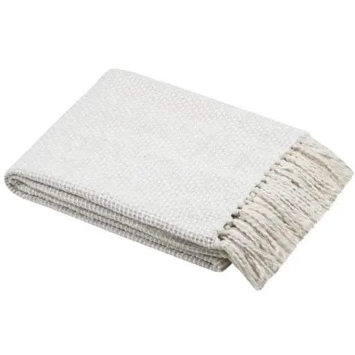 [182234-TT] Scarlett Fringed Throw Ecru 50x60in