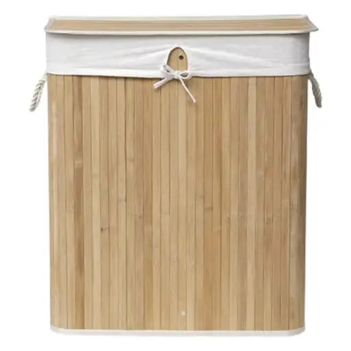 [182349-TT] Bamboo Laundry Basket Double Natural 104 L