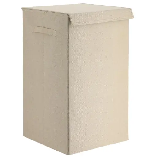 [182366-TT] Folding Laundry Basket Beige 73.5L
