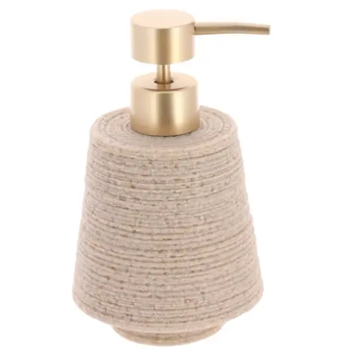 [182405-TT] Stone Look Resin Soap Dispenser Beige