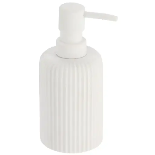 [182409-TT] Stripes Resin Soap Dispenser White