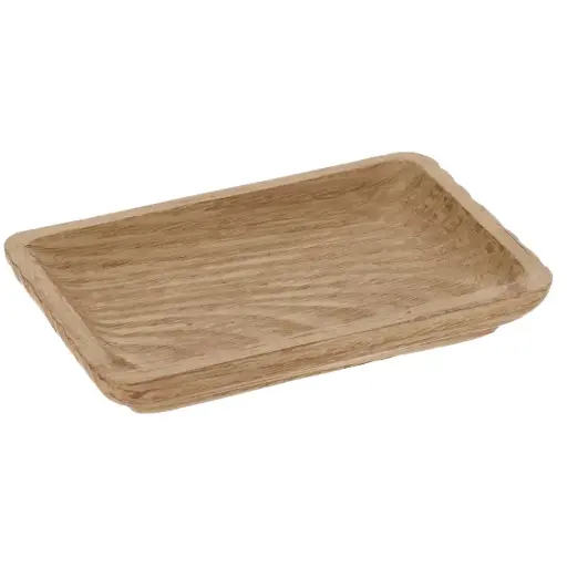 [182426-TT] Wood Look Resin Soap Dish Natural