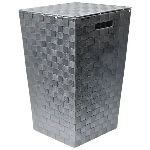 [182430-TT] Woven Fabric Laundry Basket Grey 58L