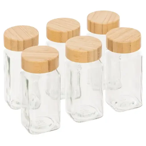 [182531-TT] Bamboo Spice Jar Set 6pc