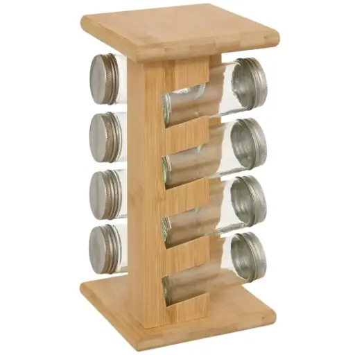[182532-TT] Bamboo Spice Rack 9pc