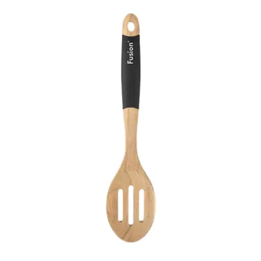 [182697-TT] Acacia Wood Slotted Spoon