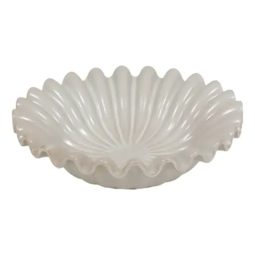 [182768-TT] Sien Ceramic Clam Shell Bowl 10in