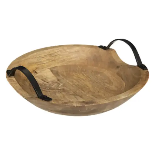 [182767-TT] Wild Mango Wood Bowl with Handles