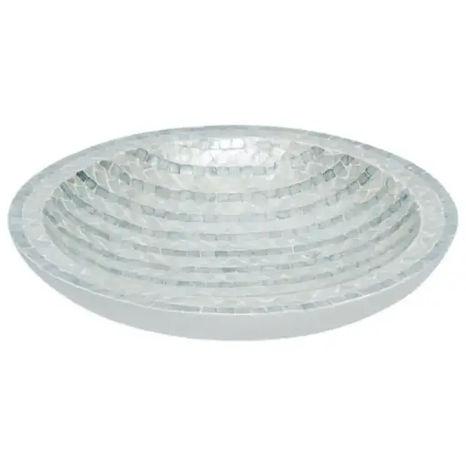 [182846-TT] Capiz Bowl Blue 20in