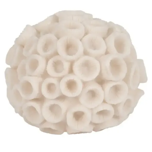 [182853-TT] Round Coral Orb Ivory 6in