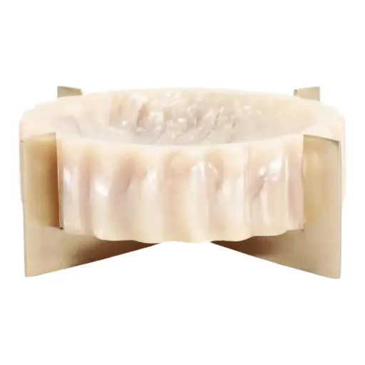 [182858-TT] Mica Resin Jewelry Bowl Pearl 8in