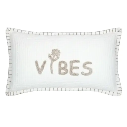 [182941-TT] Ombrage Pillow White 12X20in