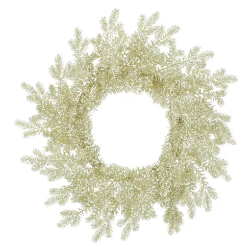[183053-TT] Glittered Berry Wreath Champagne 24in