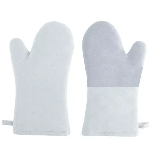[183118-TT] Ruga Herringbone Pattern Silicone Oven Mitt Nova Blue 2pc
