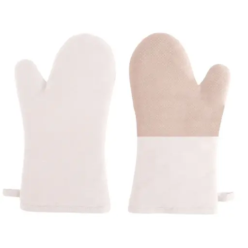 [183120-TT] Ruga Herringbone Pattern Silicone Oven Mitt Mushroom 2pc