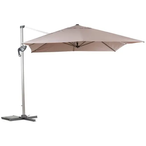 [183121K-TT] Equador Taupe Cantilever Outdoor Umbrella with Base