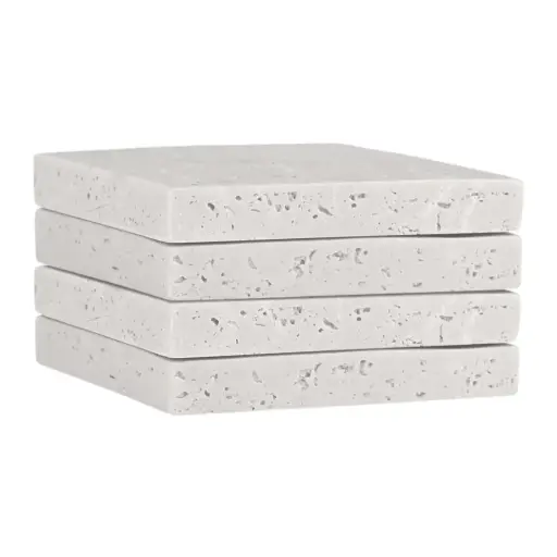 [183138-TT] Travertine Coasters Set 4pc