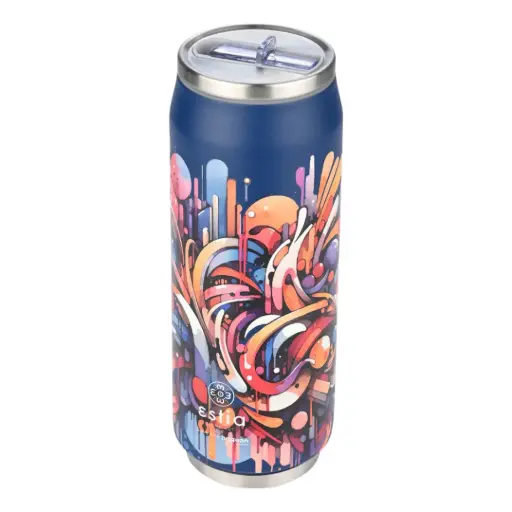 [183139-TT] Insulated Travel Flask Save the Aegean Vibrant Vortex 17oz