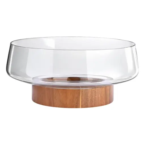 [183143-TT] Allure Salad Bowl with Wooden Base