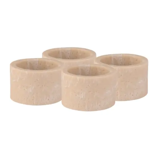 [183146-TT] Travertine Napkin Ring Set 4pc