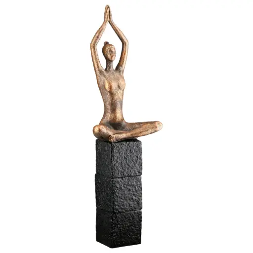 [183296-TT] Female Yoga Sculpture 13.5in