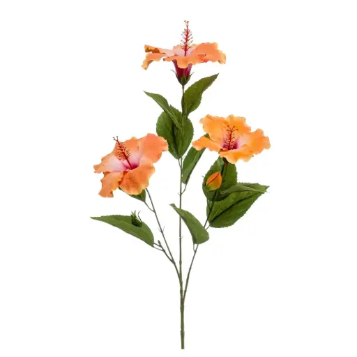 [183359-TT] Hibiscus Spray Orange 32in