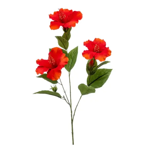 [183360-TT] Hibiscus Spray Red 32in