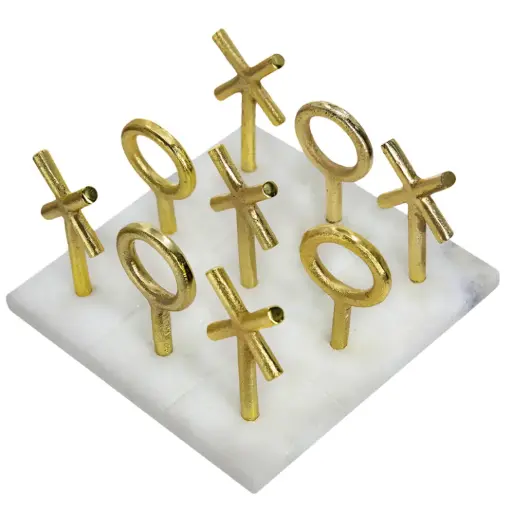 [183380-TT] Banswara Marble Tic Tac Toe 6.5in