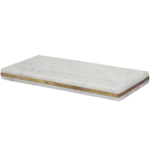 [183387-TT] Marble Tray White 12x6in